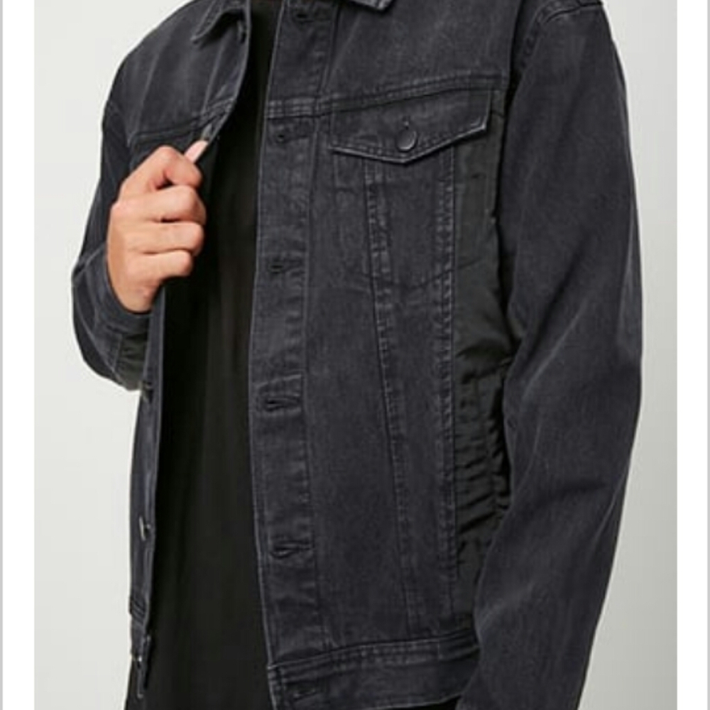 Black Woven Denim Jacket